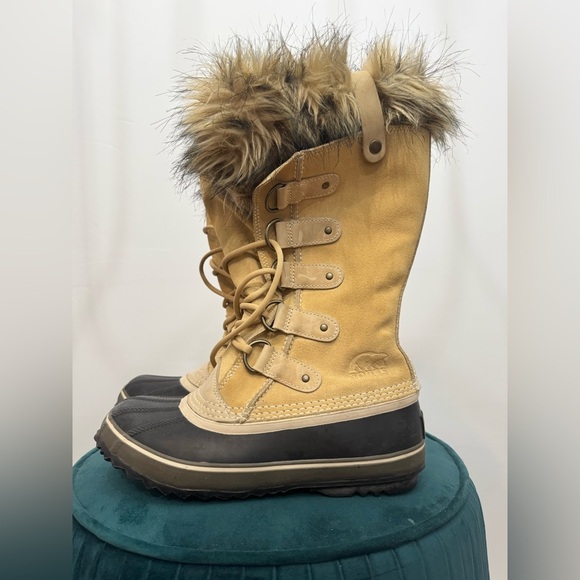 Women’s Sorel Joan Of Arctic Waterproof Fur Lined Rubber Winter Lace Up Boots - Picture 3 of 8